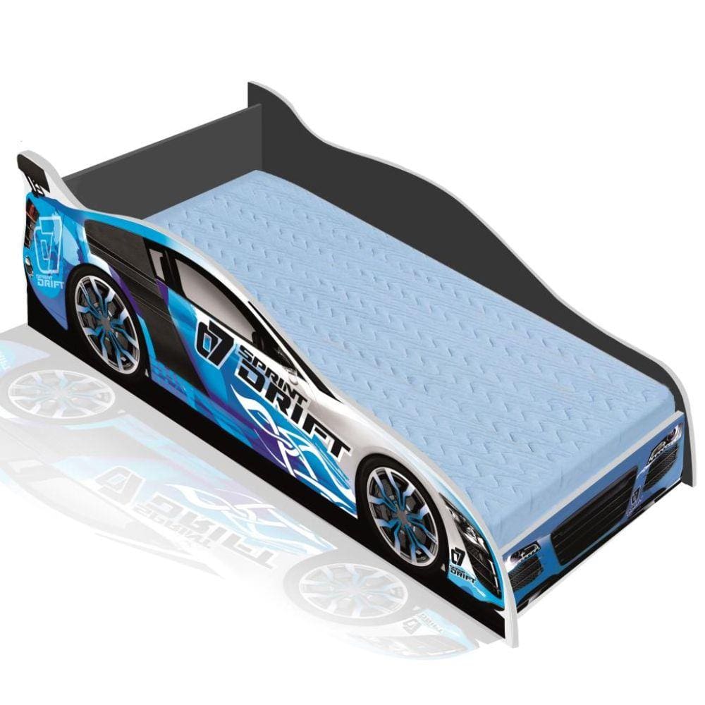 Cama Carro drift infantil azul JA Móveis