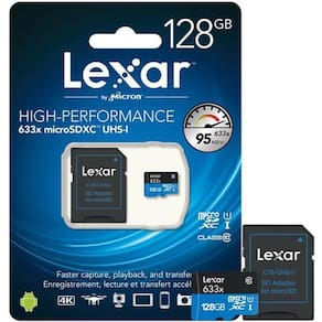 Cartao de Memoria Lexar 128Gb Microsdxc Classe 10 C/ Adaptador - Lsdmi128Bbnl633A