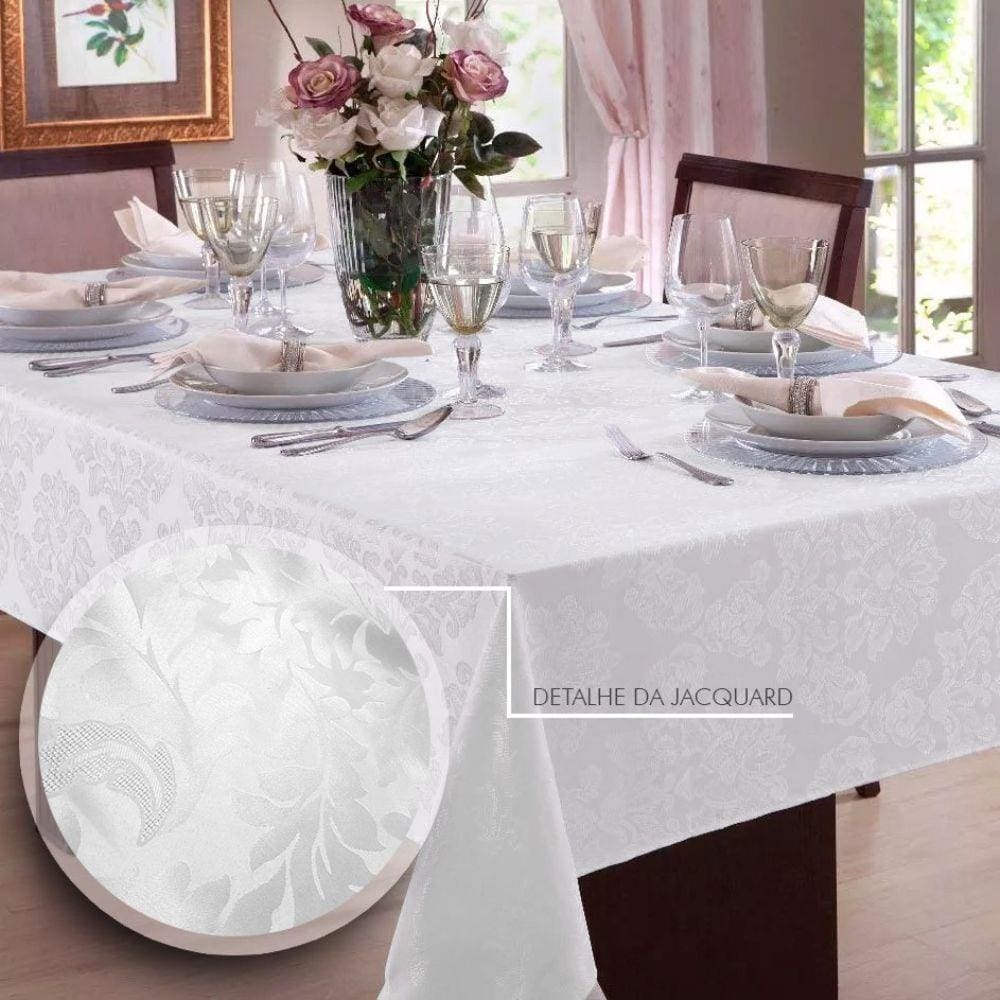 Toalha de Mesa Jacquard Quadrada 4 Lugares