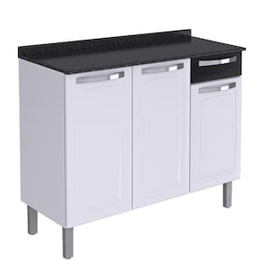 Gabinete Itatiaia Daniele com 3 Portas e 1 Gaveta - Branco/Preto