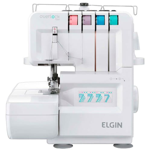 imagem-Máquina de Costura Elgin Overlock OV1000 - Branca - 110V