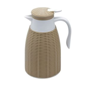 Garrafa Térmica com Rattan de Plastico Bege Tress 1 Litro Lyor