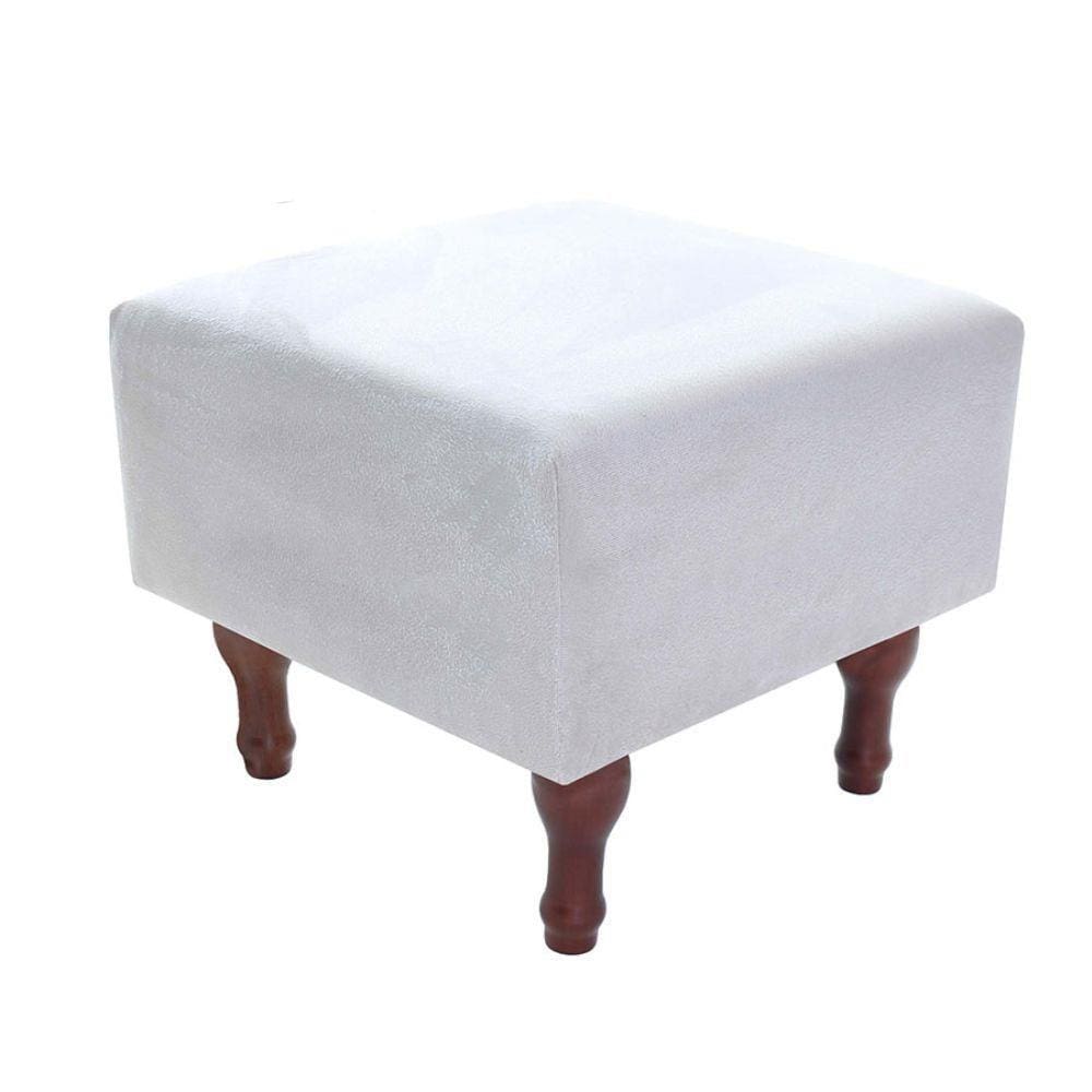 Puff Banqueta com Espuma 40x40cm Quadrado Suede Decorativo Pés Madeira
