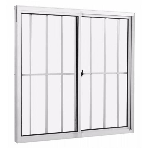 Janela de Correr Alumínio 2 Folhas com Grade Vidro Liso Astra Tecno 100cmx100cmx7,8cm Branco Menor preço em Janela de Correr Alumínio 2 Folhas com Grade Vidro Liso Astra Tecno 100cmx100cmx7,8cm Branco