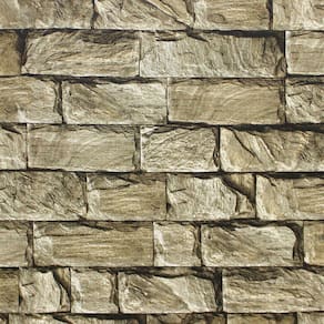 Papel de Parede Italiano - 360504 - Pedra Madeira 3D Bege Escuro para Sala + Cola - 9,5 metros x 53 cm - Cobre 4,5 m²