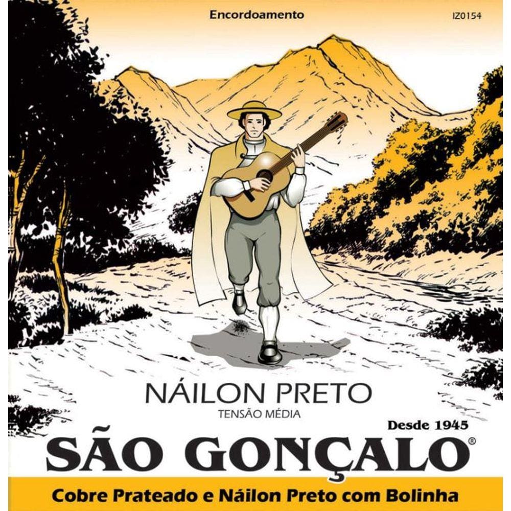 Encordoamento De Nylon Preto Para Violão São Gonçalo