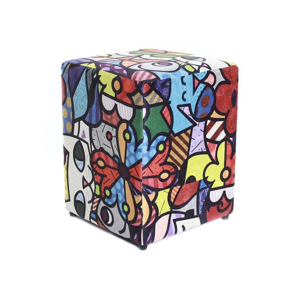 Puff Quadrado 45cm Decorativo Estampado
