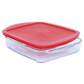 Assadeira Quadrada Vidro Extra Resistente com Tampa 1600ml - Vitrizi