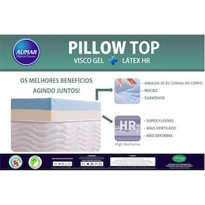 Pillow Top Visco Nasa Gel + Látex Hr Foam Solteiro (88) 8cm