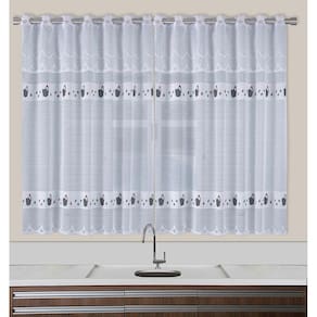 Cortina de Renda - Copa e Cozinha - Botticelli - 2,00m x 1,20m - P/ Varão - Cortilester