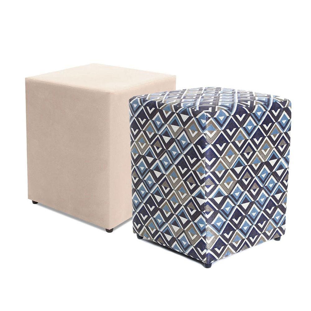 Kit 2 Puffs Quadrados Decorativo 45cm