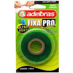 Fita Adesiva Dupla Face Massa Acrílica 12mm x 2m Fixa Pró 1 Rolo Adelbrás