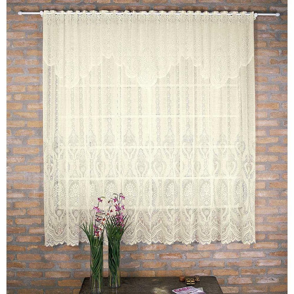 Cortina de Renda - Quarto e Sala - Elizabeth 3,00m x 2,20m - P/ Varão - Cortilester