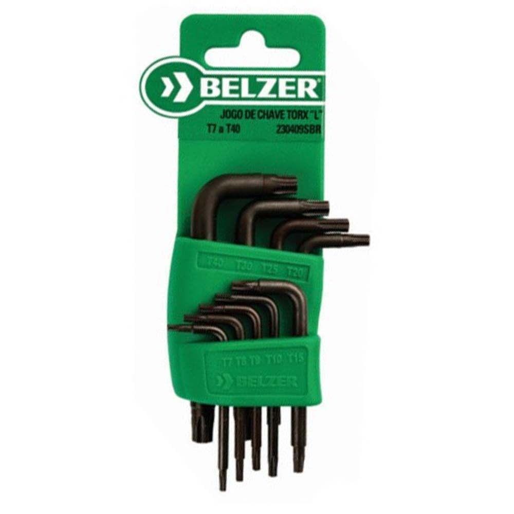 Jogo de Chaves Torx L T7 a T40 Belzer 230409SBR - 9 peças