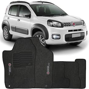 Jogo de Tapete Automotivo Carpete Fiat Uno Way 2011 à 2018 Soft Grafite 5 Peças