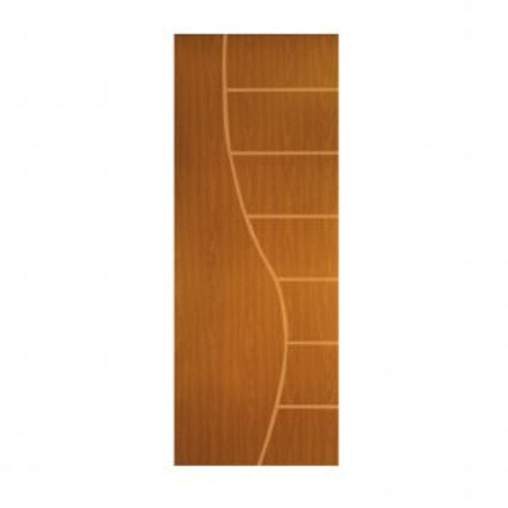 Porta de Madeira Frisada Cantareira MGM 210cmx90cm Melamínico Mogno