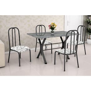 Conjunto de Mesa Miame 110 cm com 4 Cadeiras