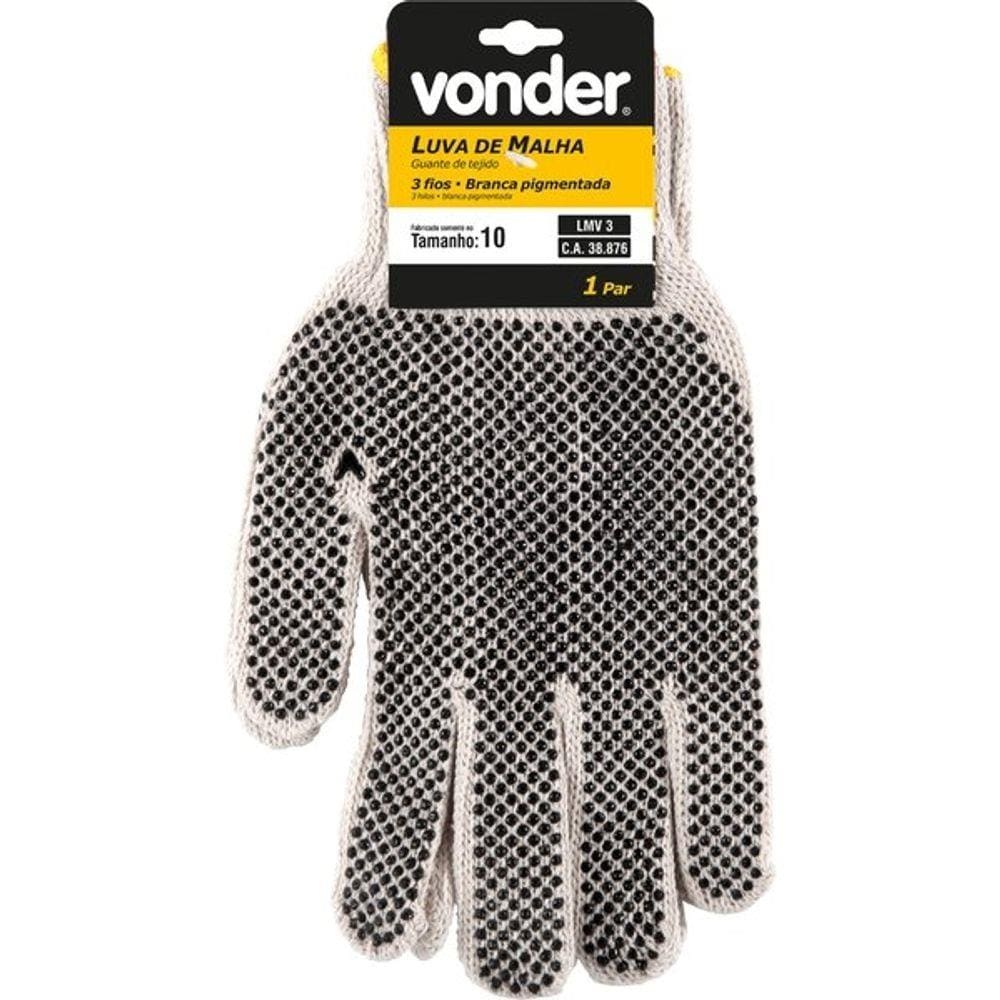 Luvas de Malha LMV3 Branca Pigmentada 70.25.000.303 Vonder