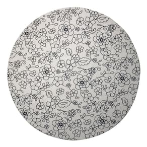 Sousplat Para Prato Suporte De Mesa Decorativo Branco Floral 30 cm - D`Rossi