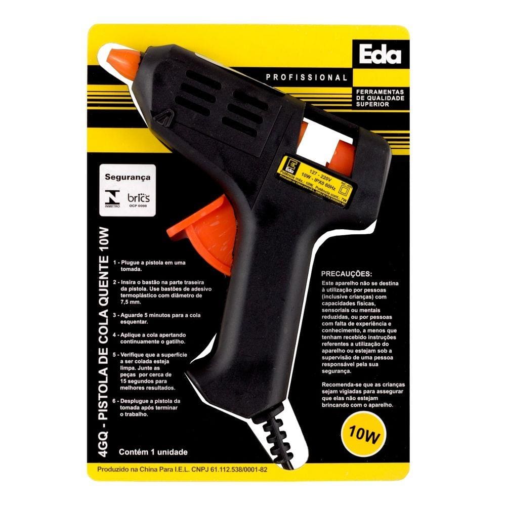 Pistola de Cola Quente 10W 7,5mm 4GQ EDA