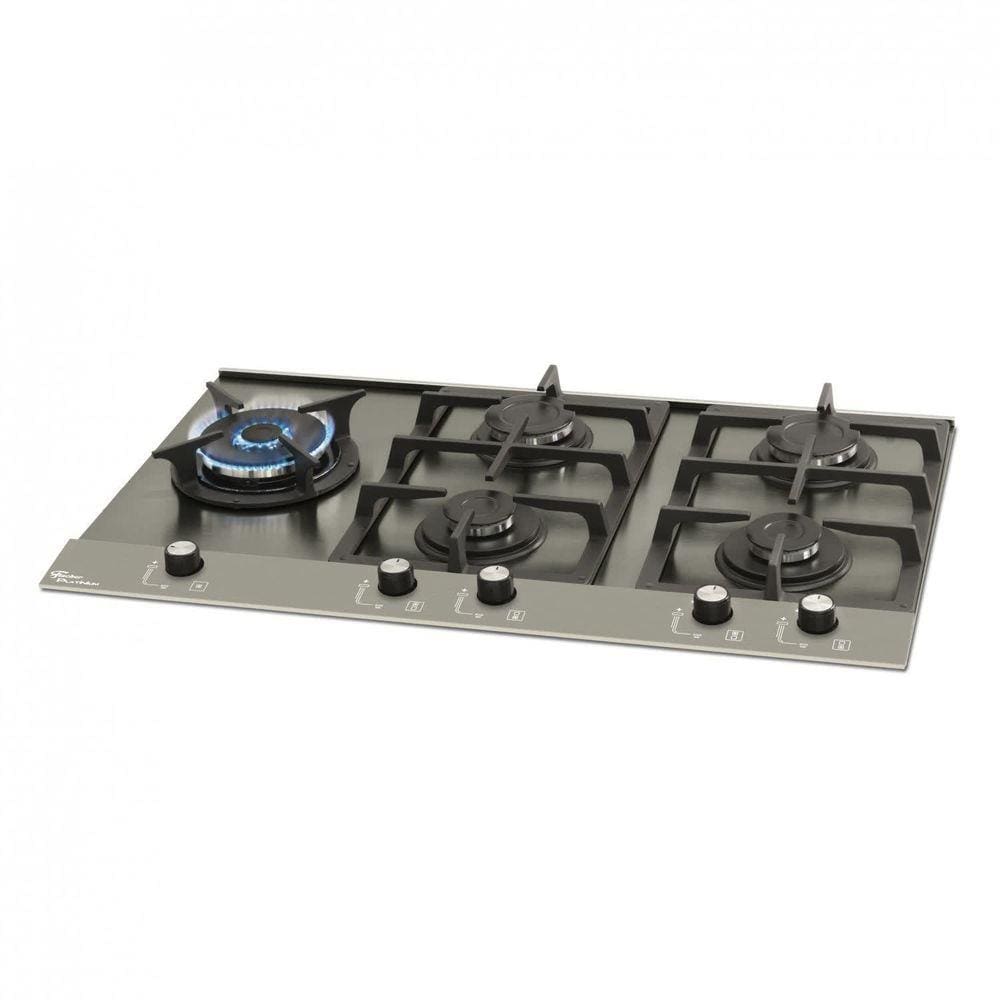 imagem-Fogão Cooktop Fischer 5Q PLATINIUM PRIME Gás Mesa Aço Escovado - BILVOLT