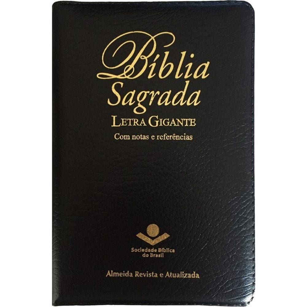 Bíblia Letra Gigante Almeida Atualizada Zíper com Índice Preta