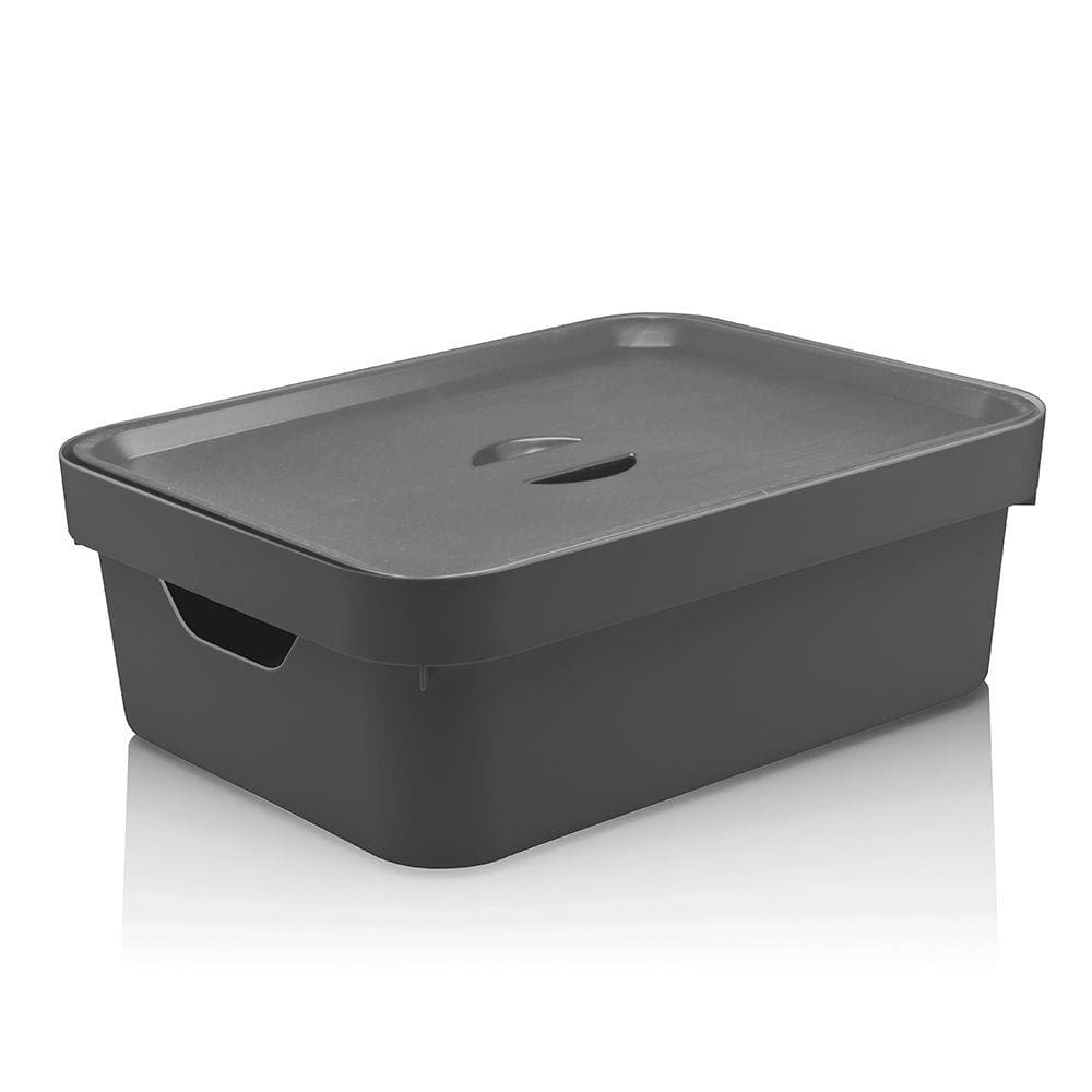 Cesta Organizadora De Plástico Cube Ou Concreto 36 X 26 X 13 Cm - 26762