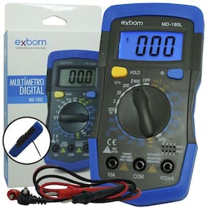 Multímetro Digital Profissional Portátil com Cabo Multi Teste Exbom MD-180L