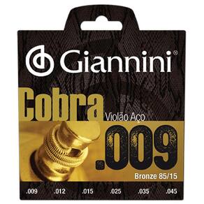 Encordoamento Cobra Para Violão Folk Aço 009 Geewak Giannini