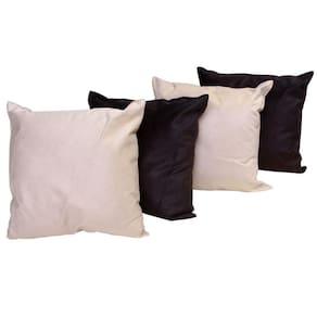 Almofadas Decorativas 4 Unidades 45cm Suede Preto Bege