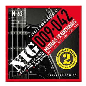 Encordoamento NIG Duplo 2N63 P/ GUITARRA 009/.042 - EC0384