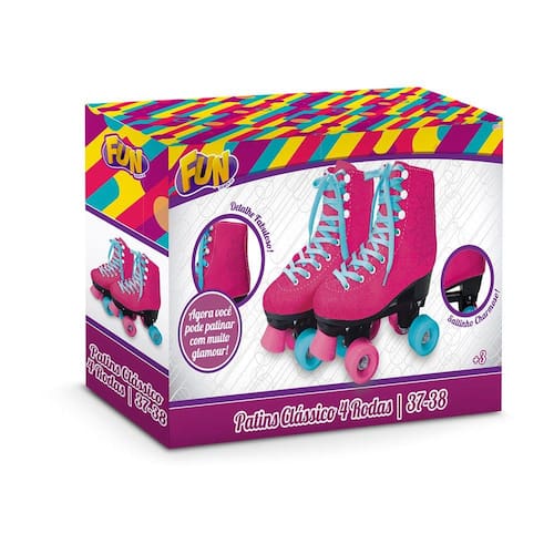 Menor preço em Patins Clássico Rosa 4 Rodas 37/38 - Fun Divirta-se