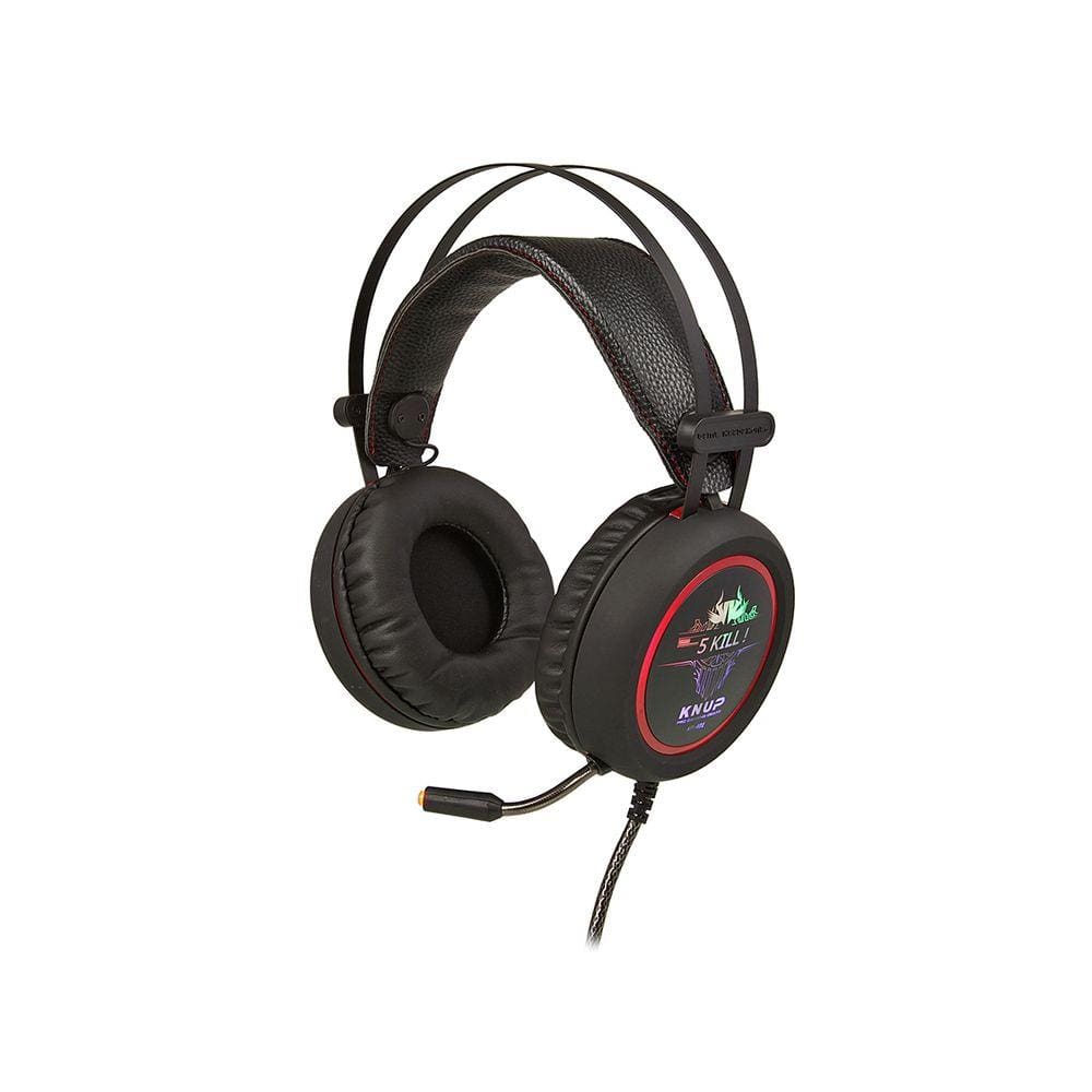 Fone De Ouvido Headset Knup Preto e Vermelho Kp-401