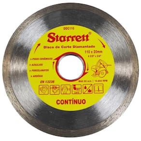 Disco de Corte Diamantado Contínuo de 110 x 20 mm-STARRETT-DDC110