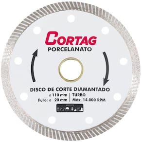Disco Diamantado Turbo Porcelanato - 60863 - Cortag - Disco Diamantado Turbo Porcelanato - 60863 - Cortag