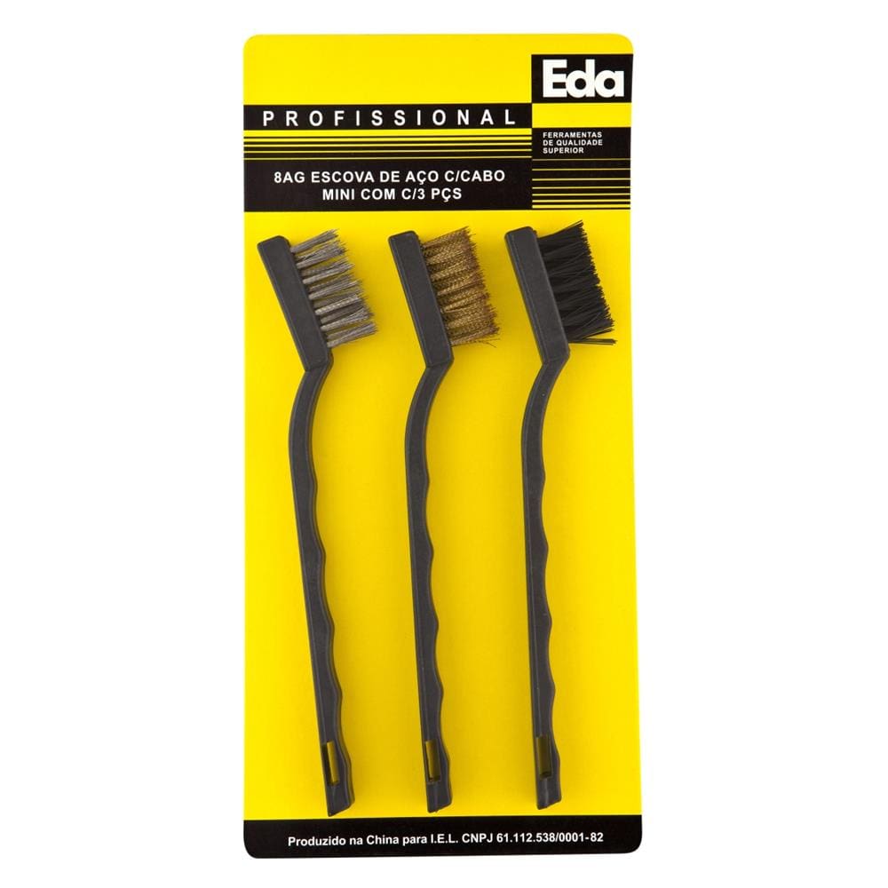 Escova De Aço Com 3 Peças Bancada - 8Ag - Imp.Eda - Escova De Aço Com 3 Peças Bancada - 8Ag - Imp.Eda