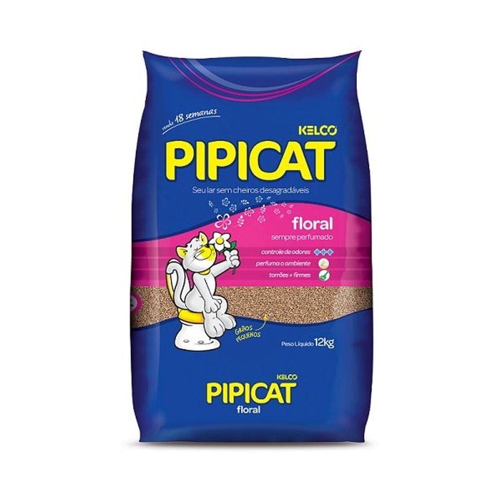 Areia Higiênica Pipicat Floral para Gatos - 4 kg