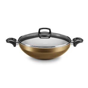 Wok Supra com Alça e Tampa de Vidro Nº28 Gold Mta