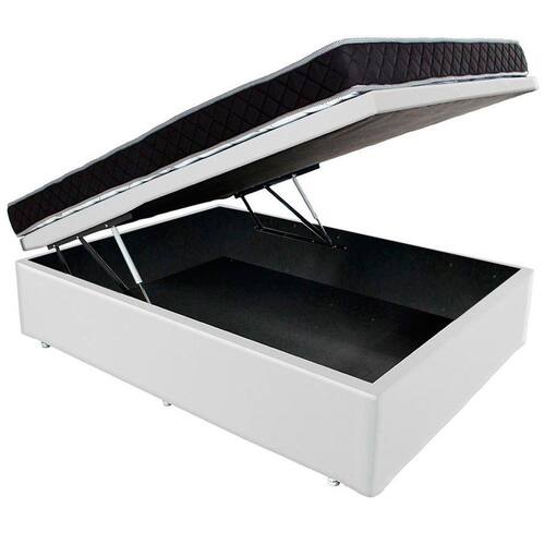 Conjunto Colchão Casal D33 Antialérgico + Cama Box Baú Courvin Branco BF Colchões 138x188x57cm Menor preço em Conjunto Colchão Casal D33 Antialérgico + Cama Box Baú Courvin Branco BF Colchões 138x188x57cm