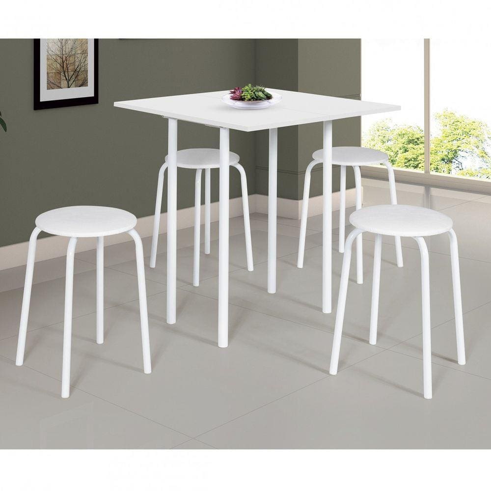 imagem-Conjunto de Mesa Dobrável com 4 Banquetas Expert Ciplafe - Branco