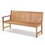 Banco 3 Lugares com Encosto 153cm Primavera Casa e Jardim Móveis Stain - Palha