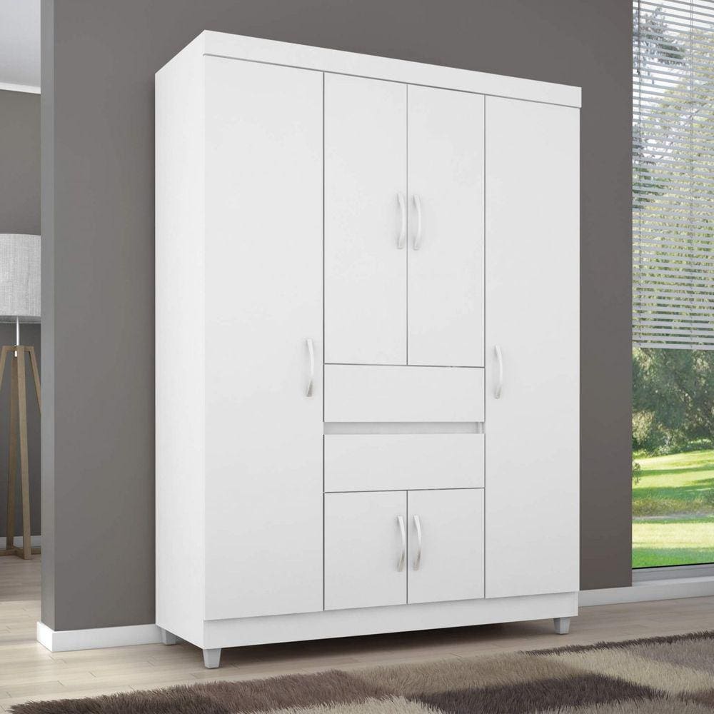 Guarda Roupa Casal 6 Portas 2 Gavetas Ecom II