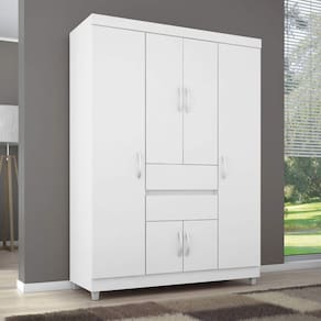 Guarda Roupa Casal 6 Portas 2 Gavetas Ecom II