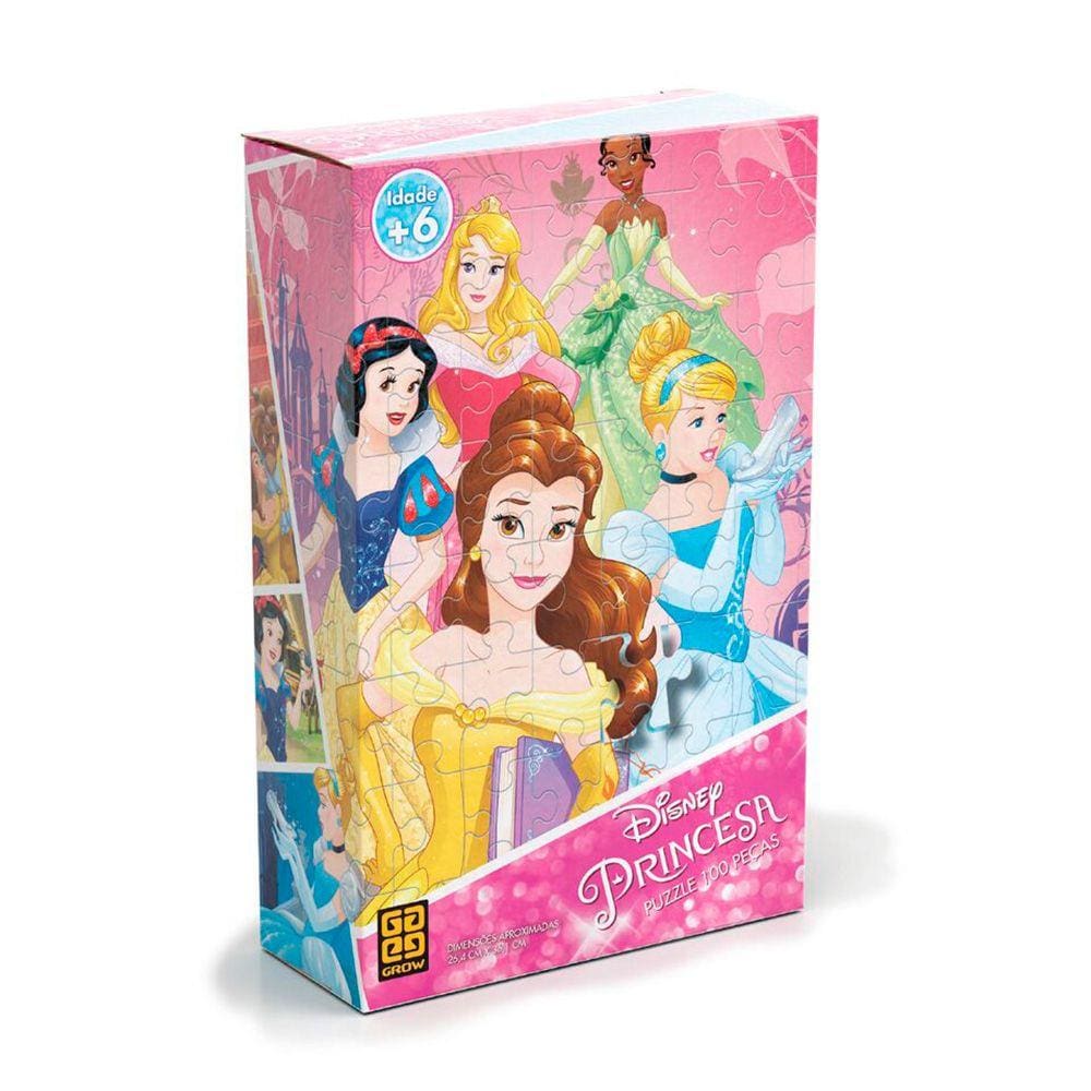 Quebra-Cabeça 100 Peças - Princesas Disney - Grow