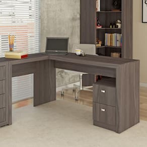 Mesa De Escritório Em L 2 Gavetas Me4129 Tecno Mobili