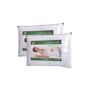 Kit 2 Travesseiro Conforto Látex Hipoalérgico Capa Percal 180 Fios