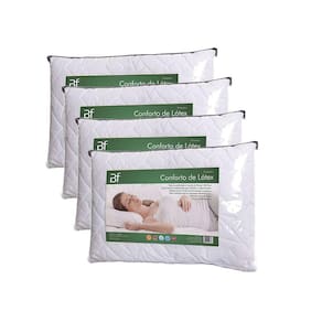 Kit 4 Travesseiro Conforto Látex Hipoalérgico Capa Percal 180 Fios