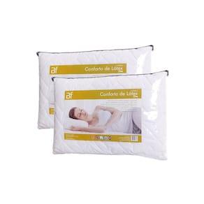 Kit 2 Travesseiro Conforto Látex Slim + Capa Percal 180 Fios Zíper