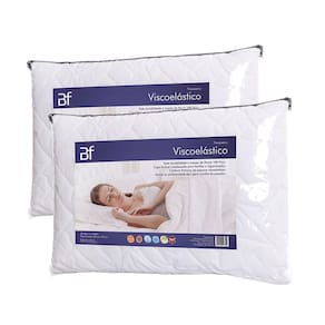 Kit 2 Travesseiro Espuma Da Nasa + Capa Percal 180 Fios Com Zíper