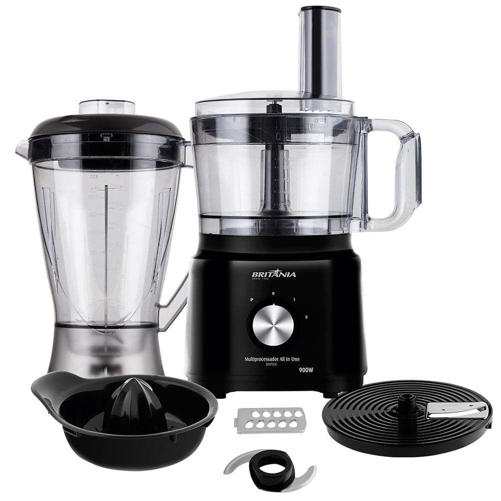 Processador de alimentos All In One BMP, 2 Velocidades + Pulsar 900W Preto - Britânia